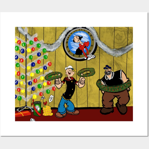 A Very Popeye Christmas Wall Art by TL Bugg